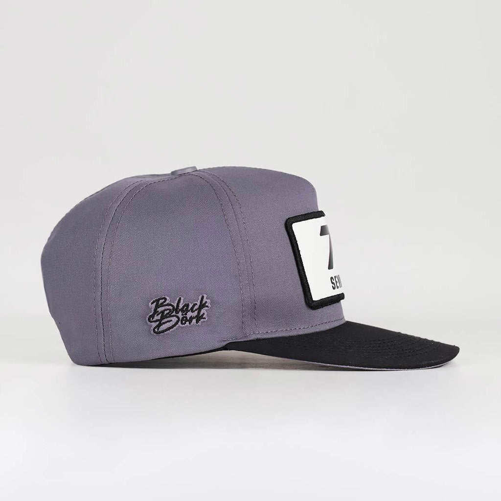 7-numara-logolu-siyah-gri-hip-hop-sapka-3597 - BlackBork