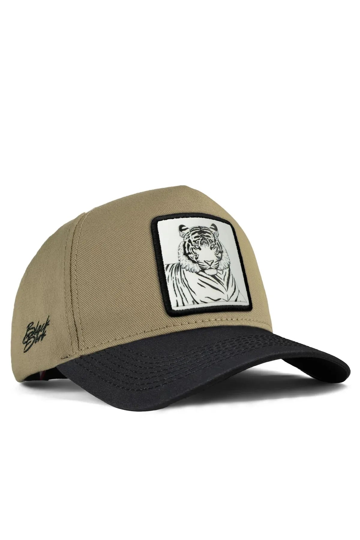 Mink-Black Peaked Cap