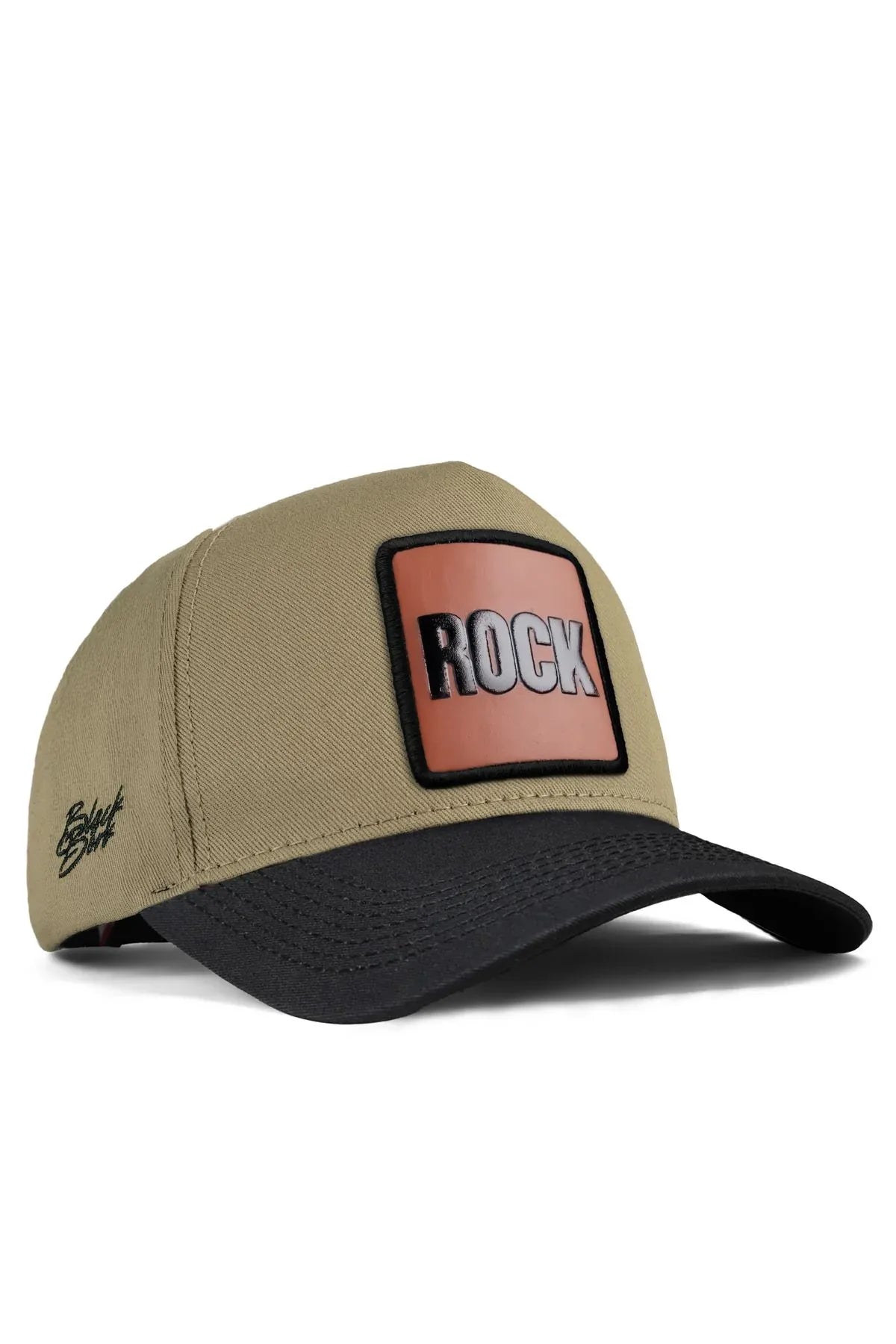 Mink-Black Peaked Cap