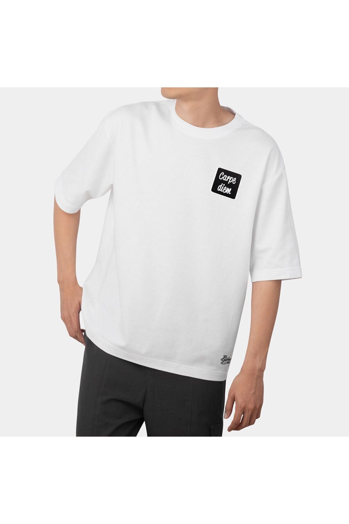 Oversize B-Shirt White With Patch
