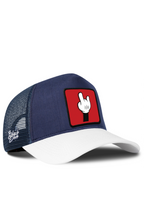 BlackBork White & Navy Blue Cordura Trucker Cap | Customisable Patch