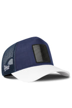 BlackBork White & Navy Blue Cordura Trucker Cap | Customisable Patch