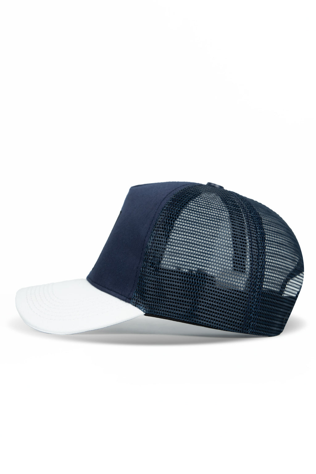 BlackBork White & Navy Blue Cordura Trucker Cap | Customisable Patch