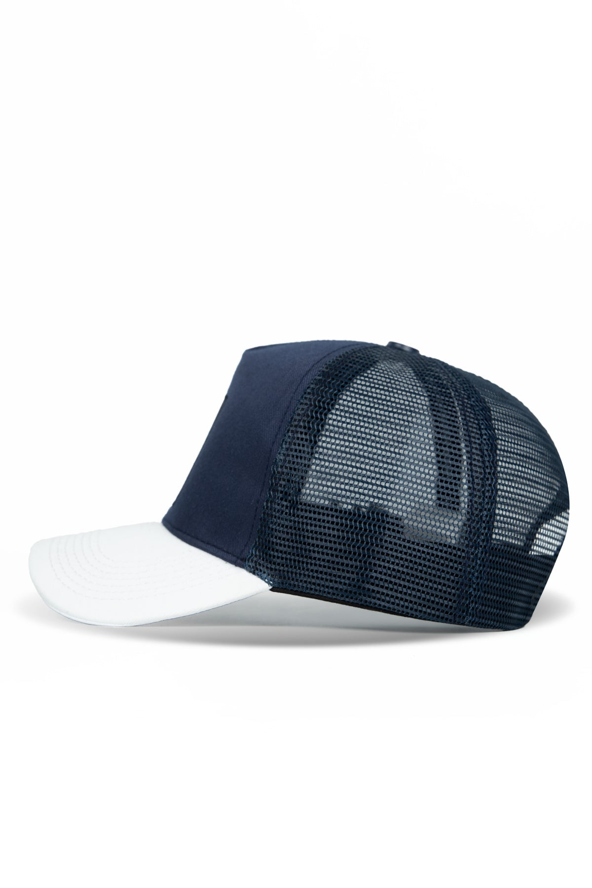 BlackBork White & Navy Blue Cordura Trucker Cap | Customisable Patch
