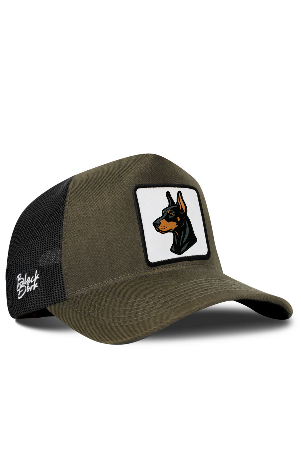 BlackBork Khaki & Black Cordura Trucker Cap | Customisable Patch