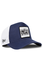 BlackBork Navy Blue & White Cordura Trucker Cap | Customisable Patch