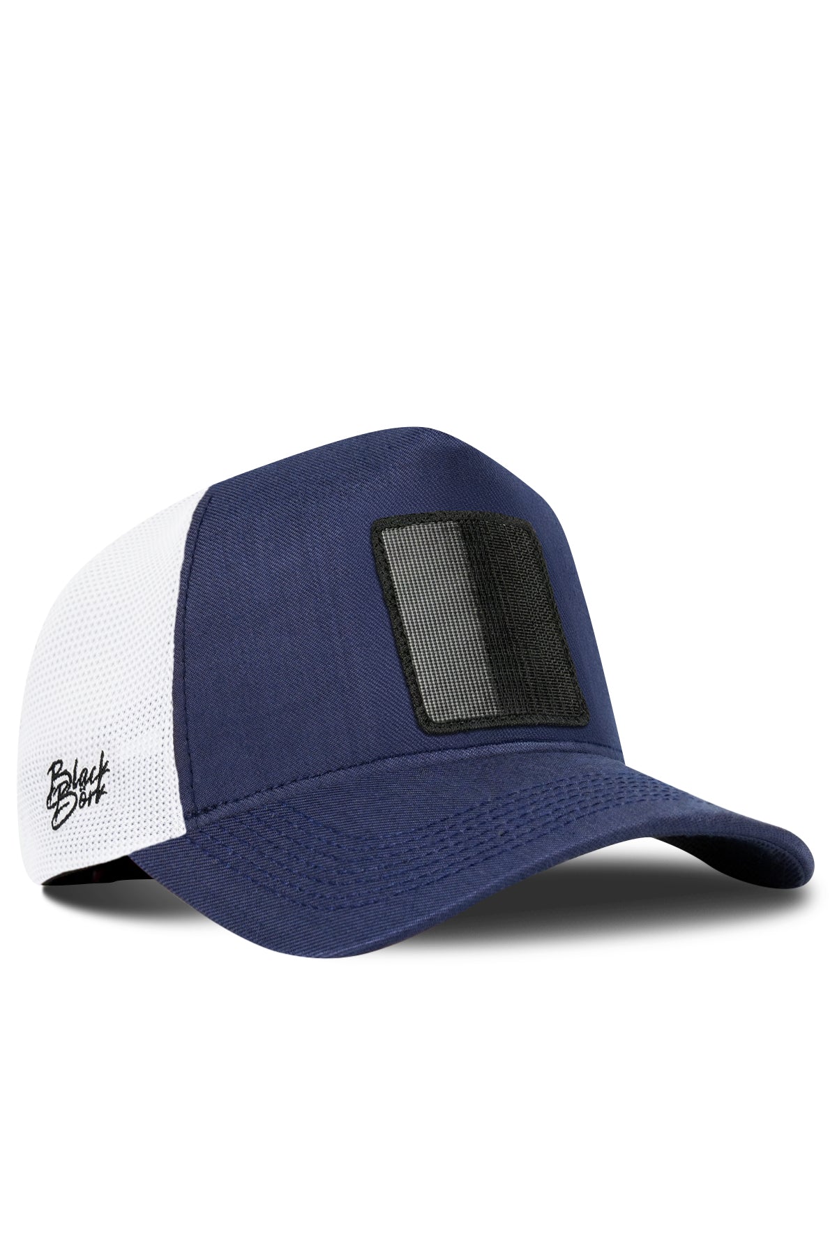 BlackBork Navy Blue & White Cordura Trucker Cap | Customisable Patch