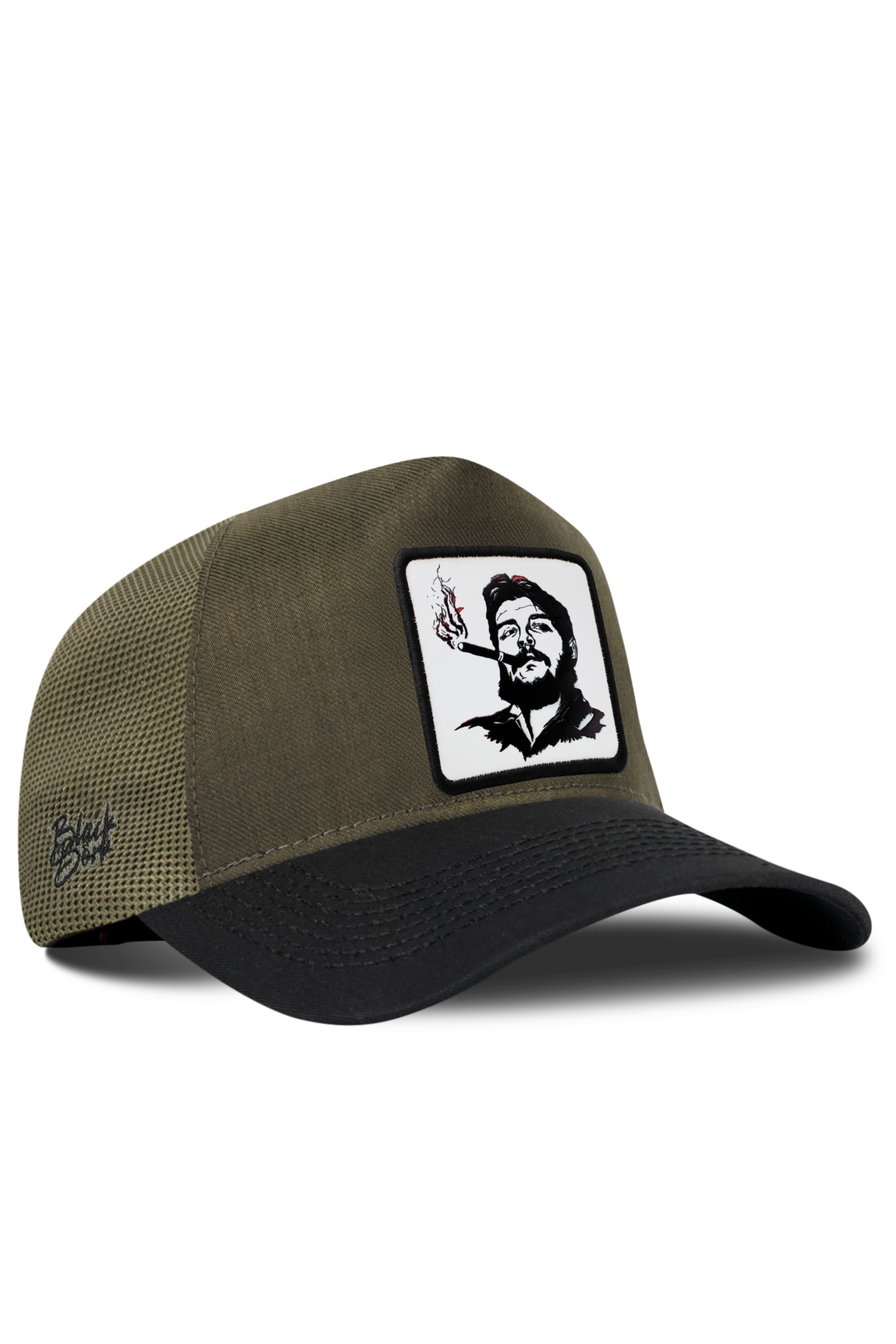 BlackBork Black Brim & Khaki Cordura Trucker Cap | Customisable Patch