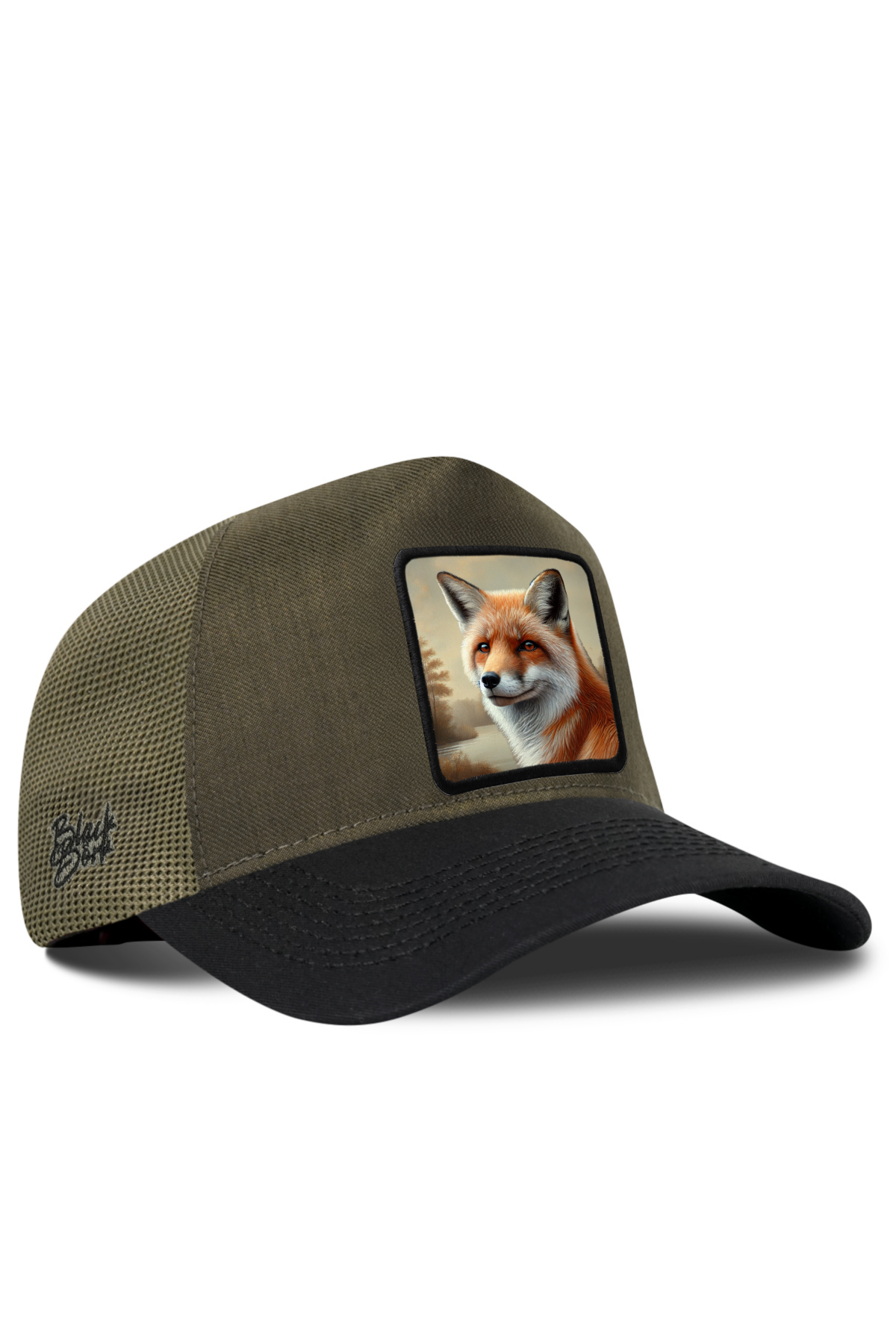 BlackBork Black Brim & Khaki Cordura Trucker Cap | Customisable Patch