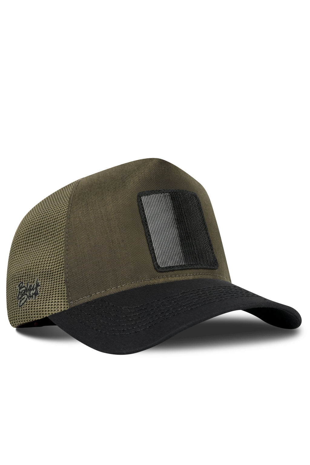 BlackBork Black Brim & Khaki Cordura Trucker Cap | Customisable Patch