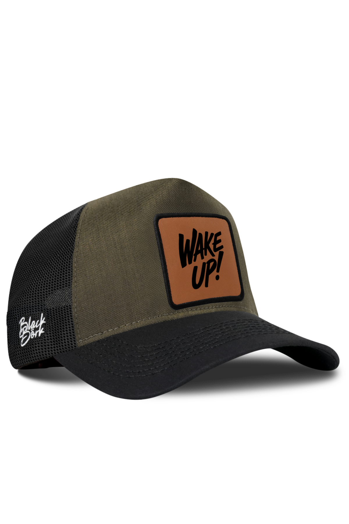 BlackBork Black & Khaki & Black Cordura Trucker Cap | Customisable Patch
