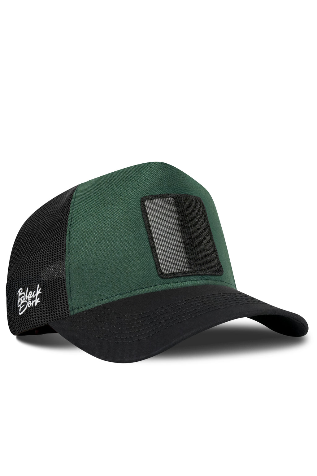BlackBork Petrol Green & Black Cordura Trucker Cap | Customisable Patch