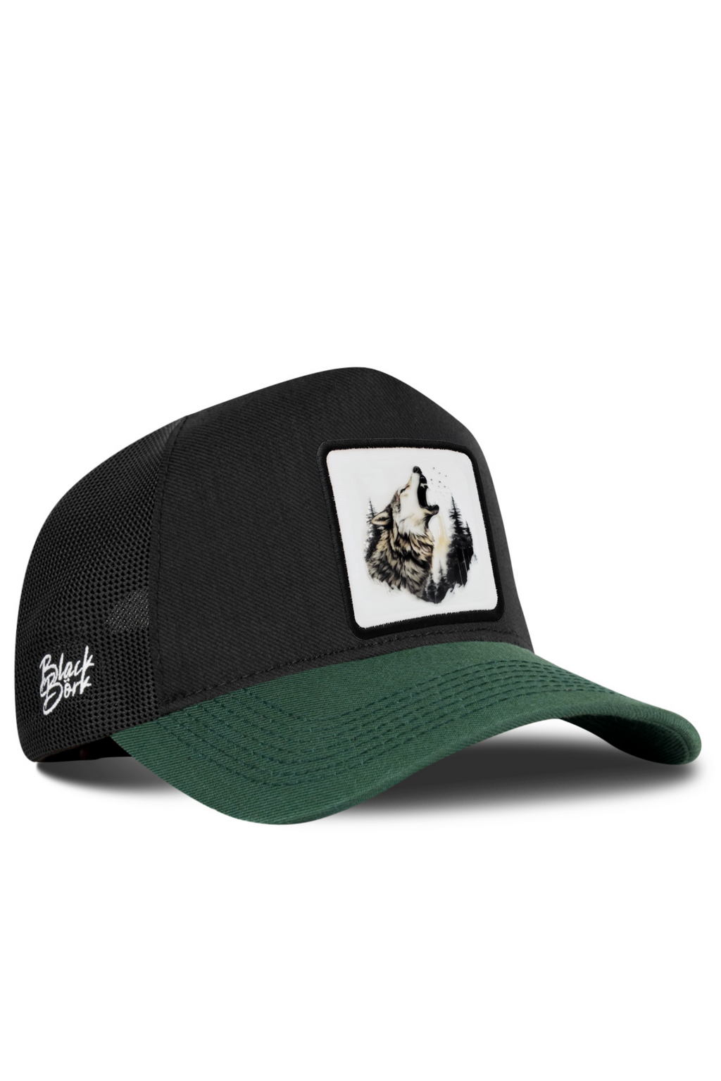 BlackBork Black & Petrol Green Cordura Trucker Cap | Customisable Patch