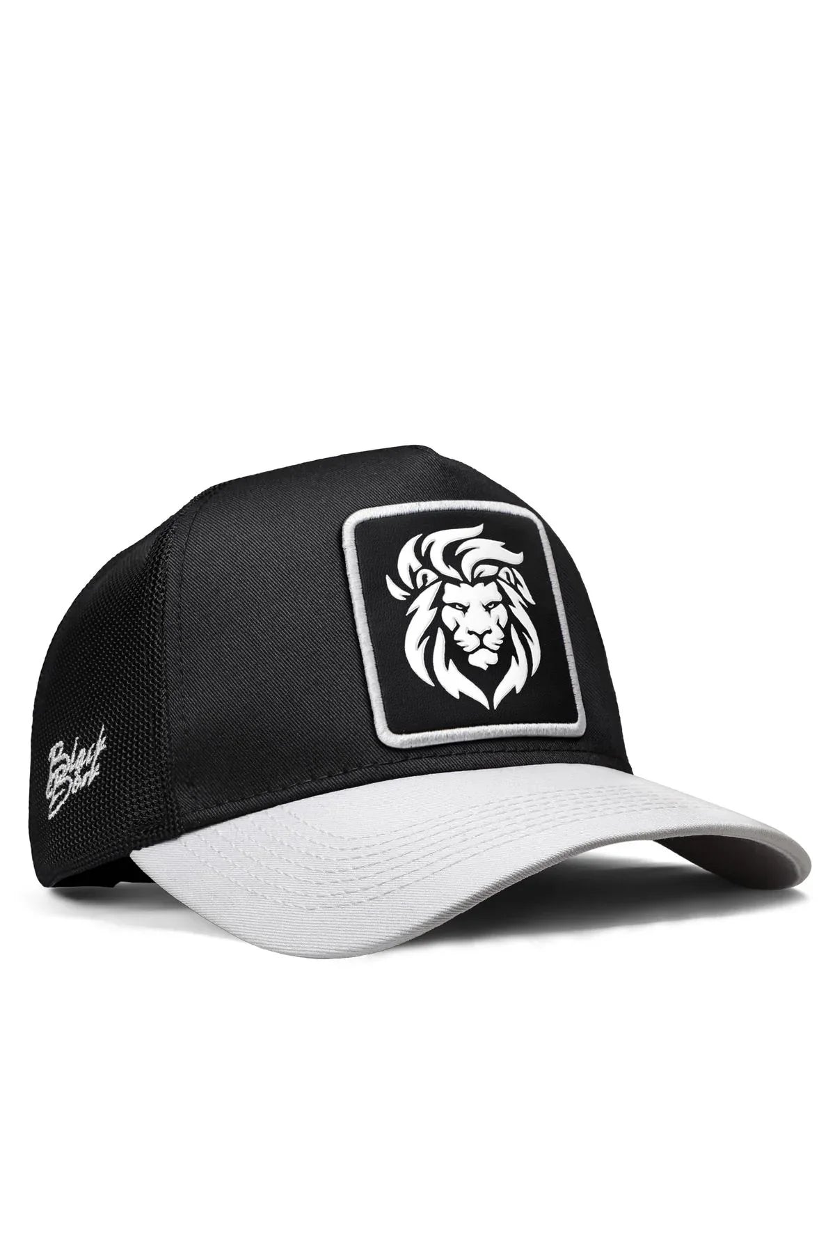 White Peaked Black Cap