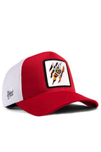 BlackBork Red & White Trucker Cap | Customisable Patch