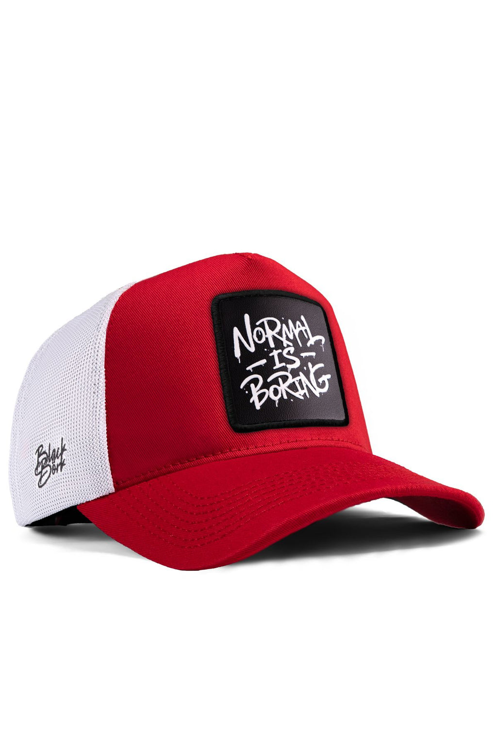 BlackBork Red & White Trucker Cap | Customisable Patch