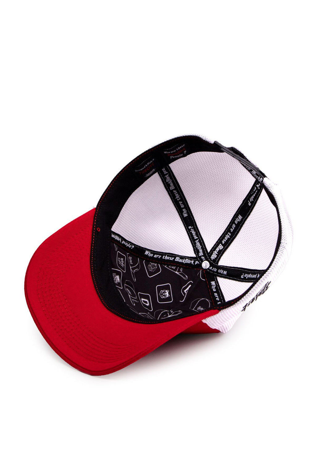 BlackBork Red & White Trucker Cap | Customisable Patch