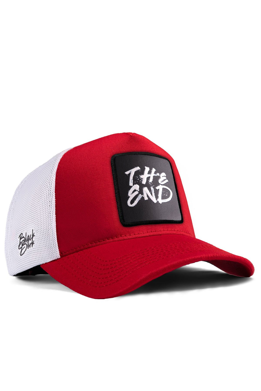 BlackBork Red & White Trucker Cap | Customisable Patch