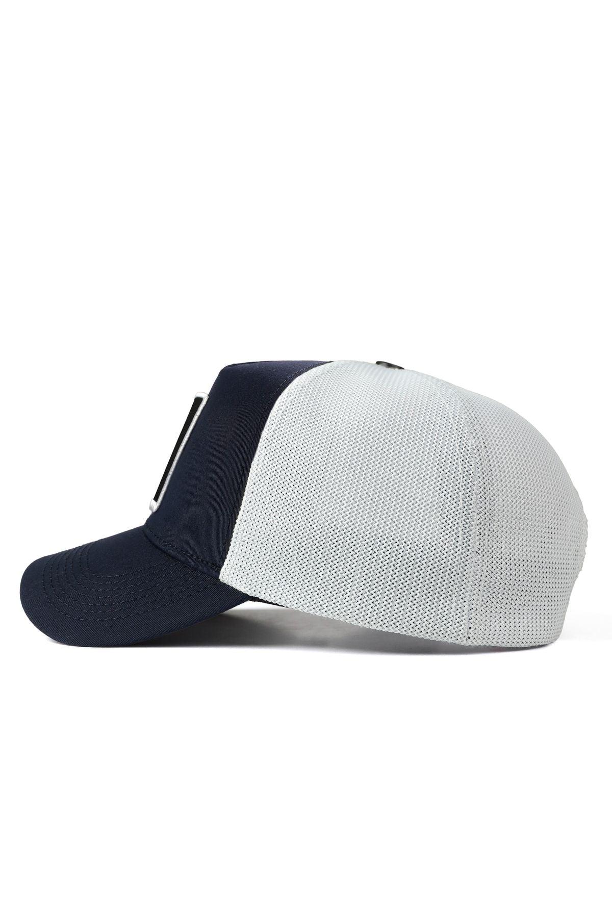 Navy Blue-White Cap