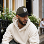 BlackBork Black Brim & Khaki Cordura Trucker Cap | Customisable Patch