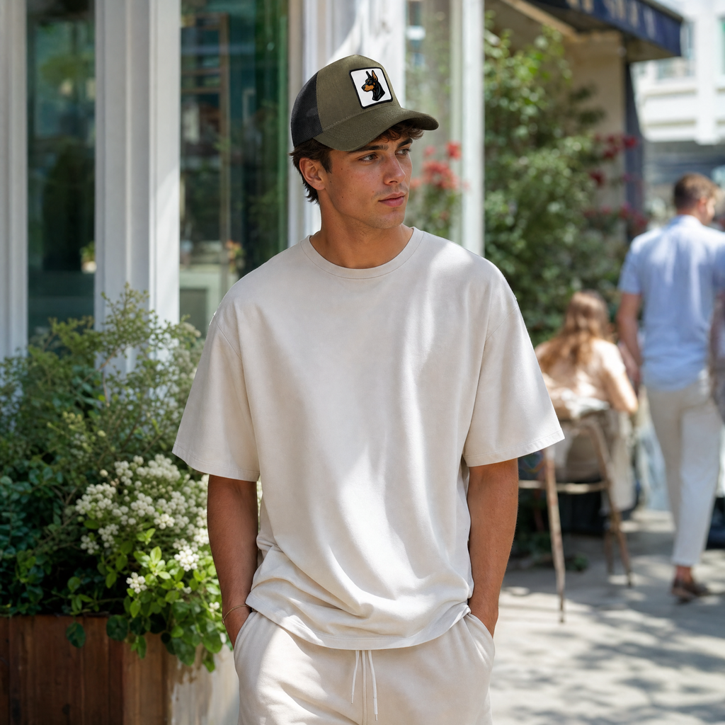BlackBork Khaki & Black Cordura Trucker Cap | Customisable Patch
