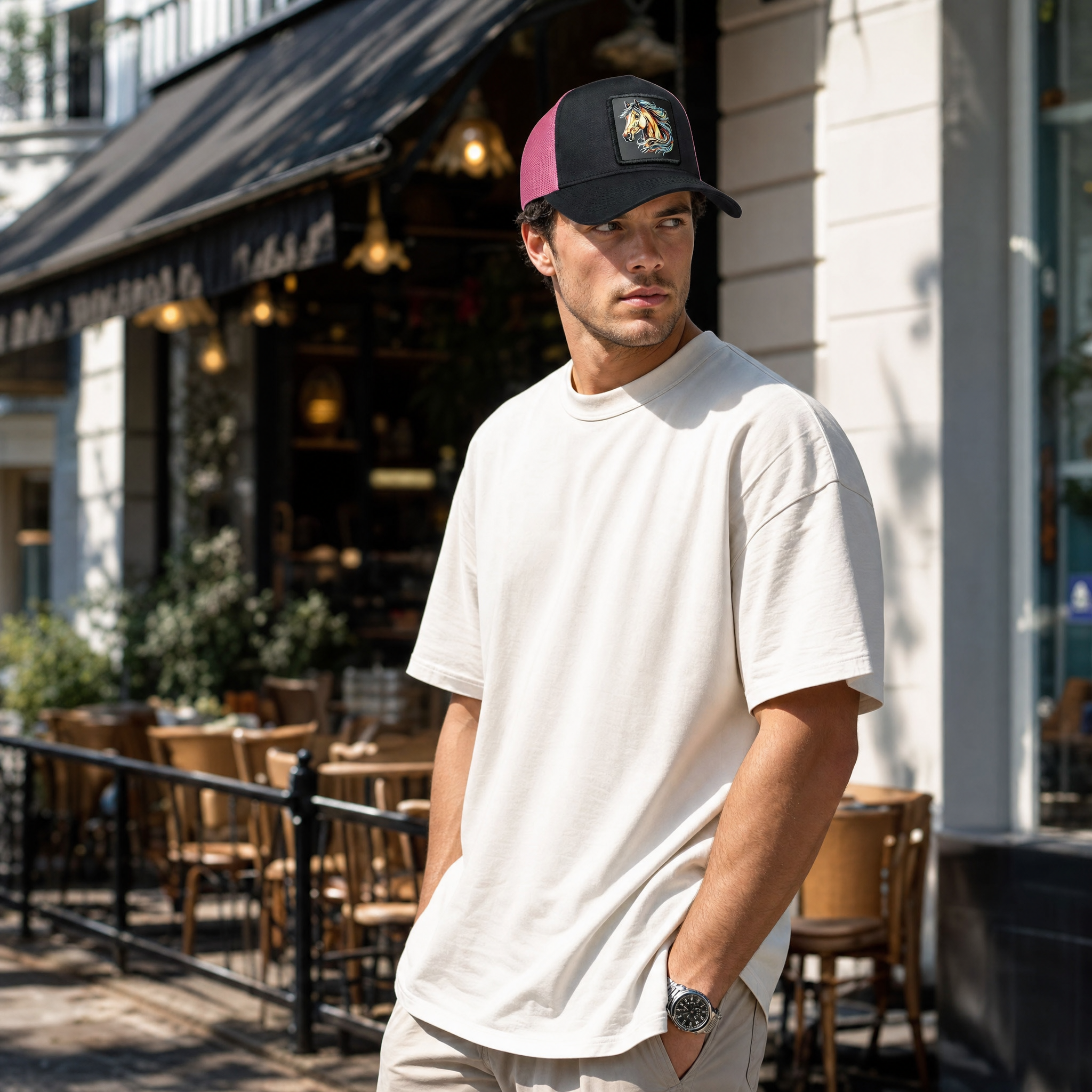 BlackBork Black & Pink Trucker Cap | Customisable Patch