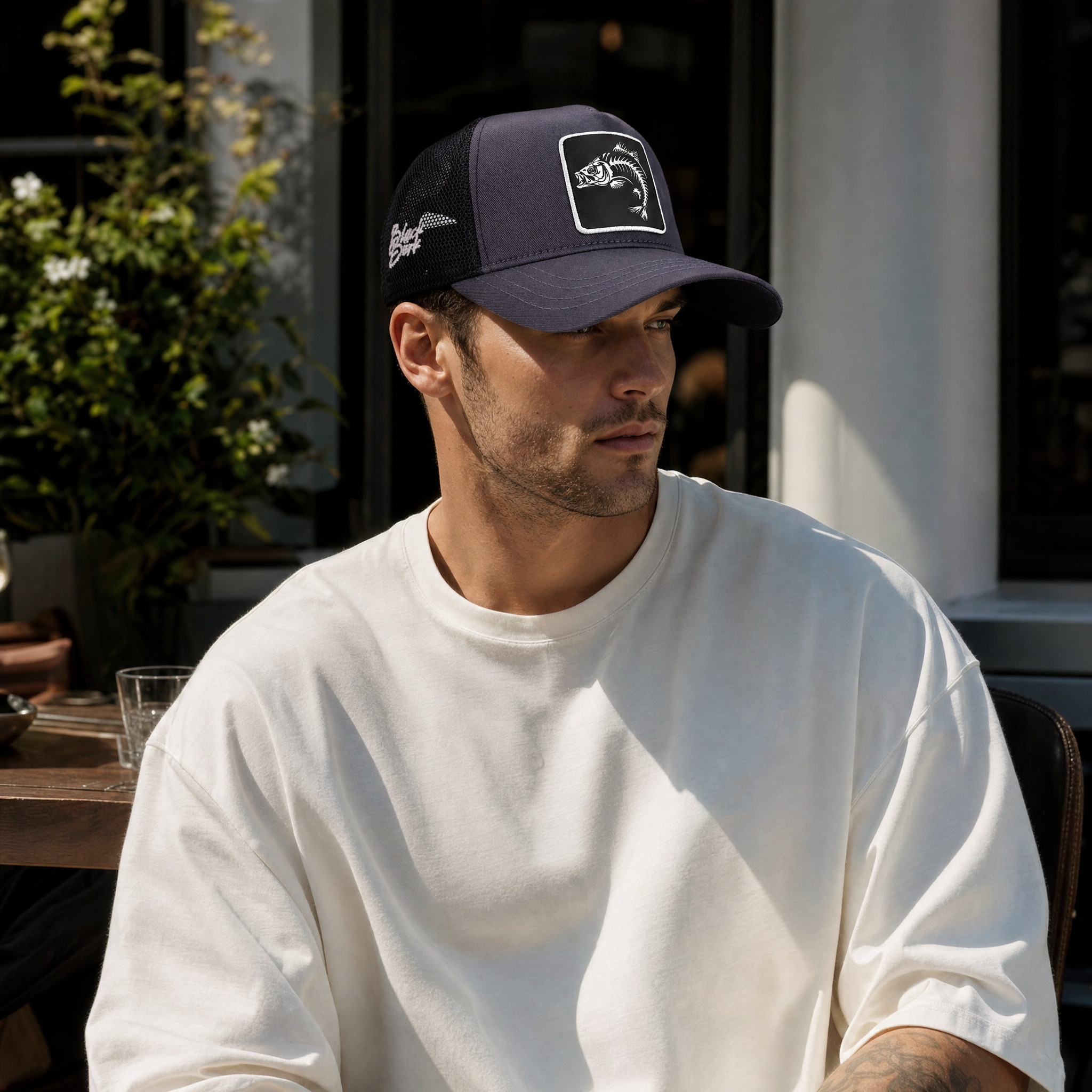 BlackBork Anthracite & Black Trucker Cap | Customisable Patch