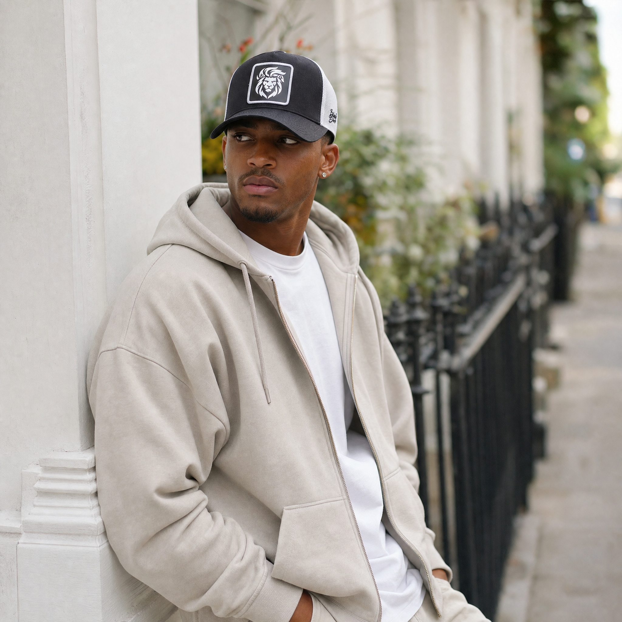 BlackBork Black & White Trucker Cap | Customisable Patch