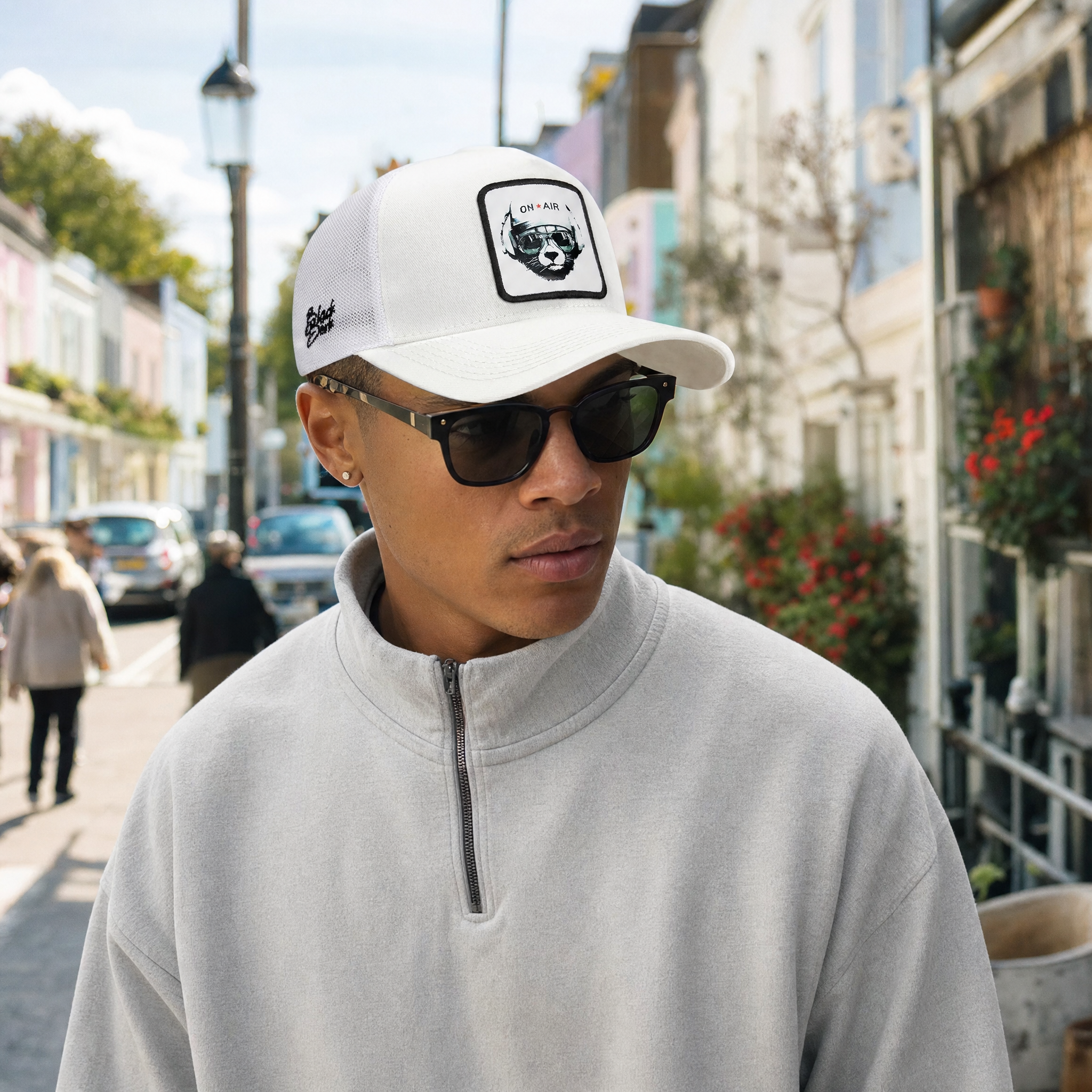 BlackBork White Trucker Cap | Customisable Patch