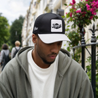 BlackBork White Brim & Black Trucker Cap | Customisable Patch