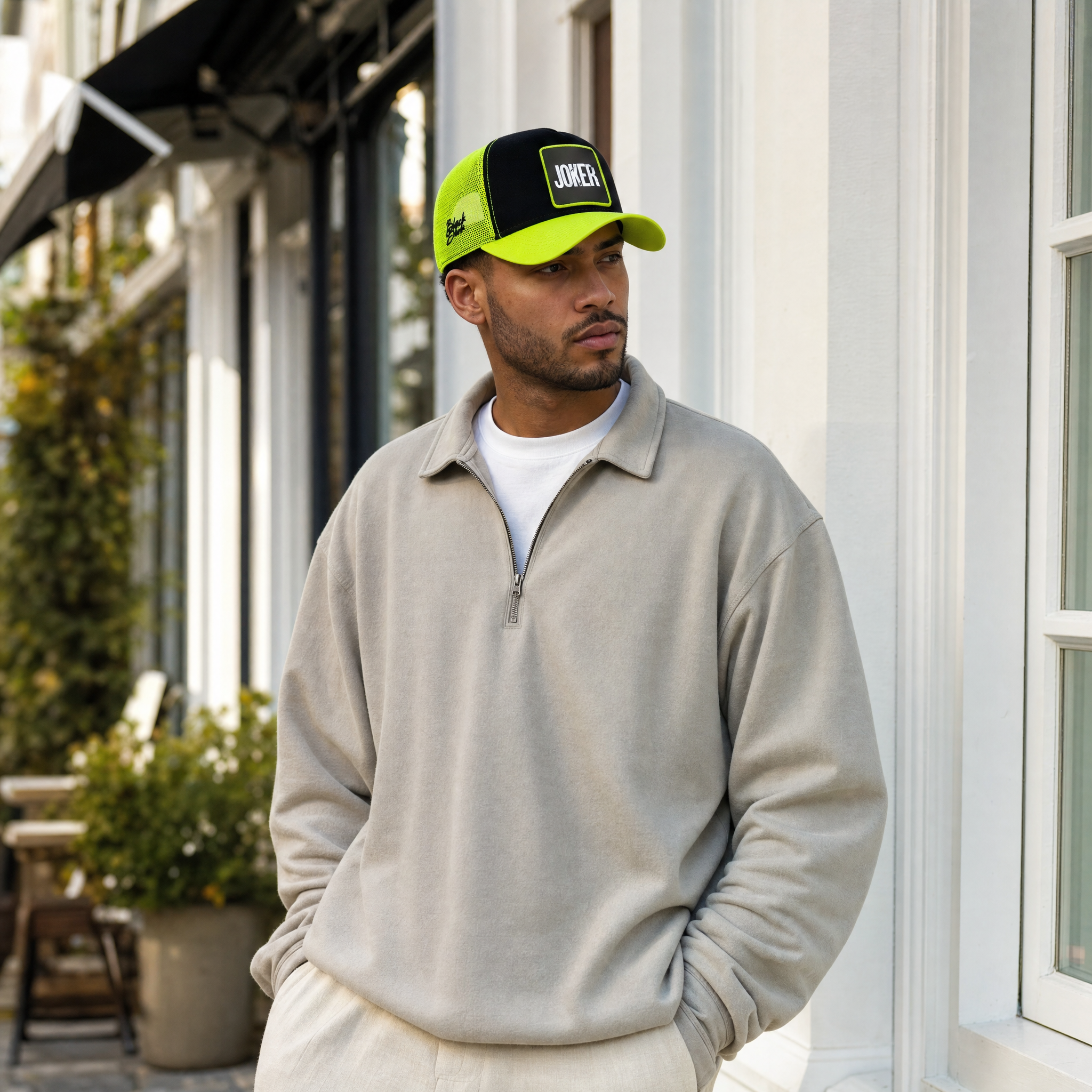 BlackBork Neon & Black Trucker Cap | Customisable Patch