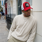 BlackBork Red & White Trucker Cap | Customisable Patch