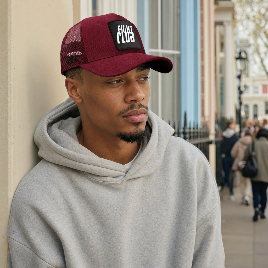 BlackBork Burgundy Trucker Cap | Customisable Patch