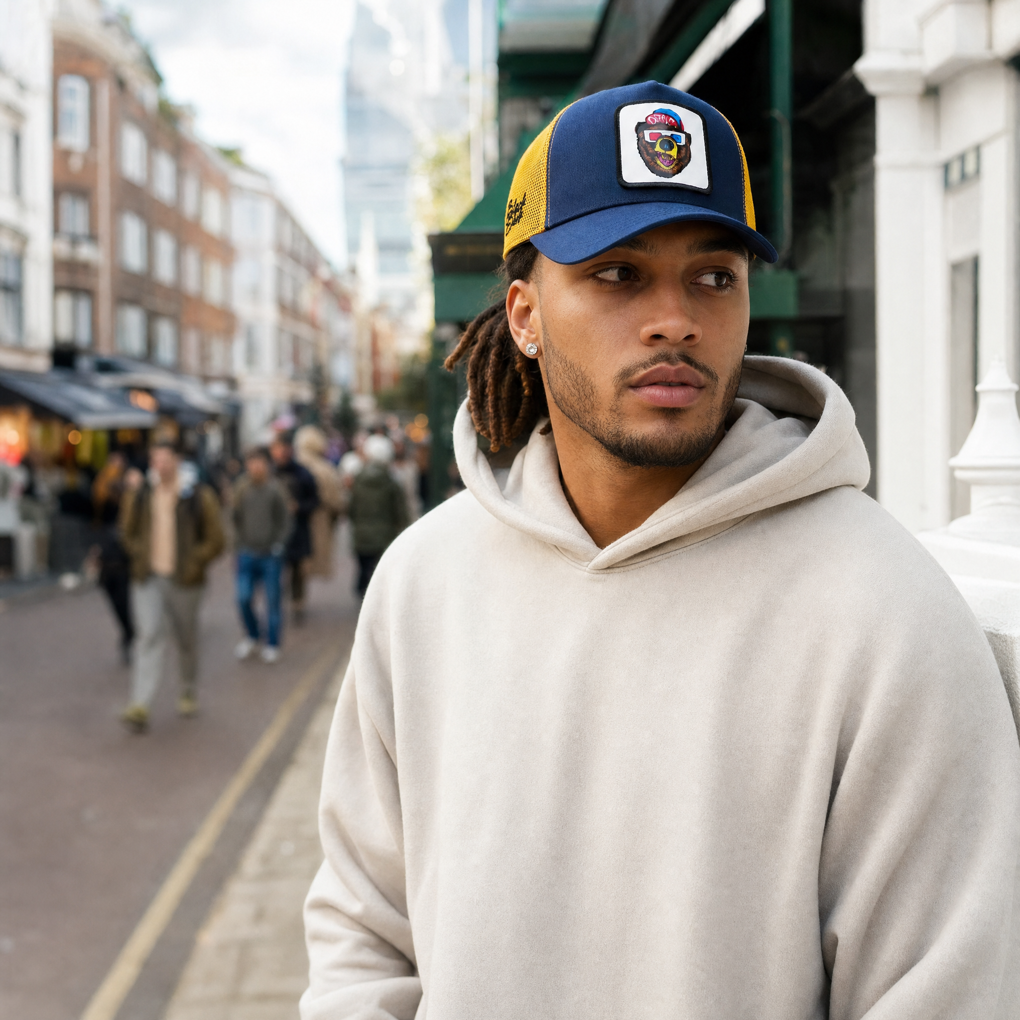 BlackBork Blue & Yellow Trucker Cap | Customisable Patch