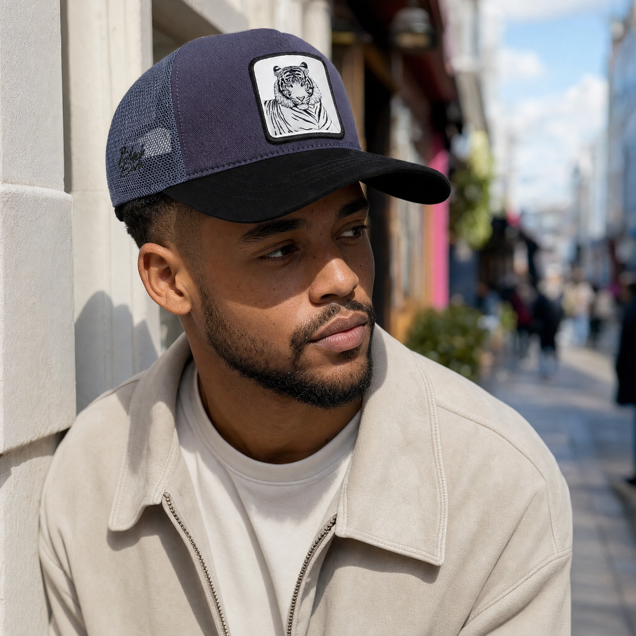 BlackBork Black & Anthracite Peaked Trucker Cap V2 | Customisable Patch