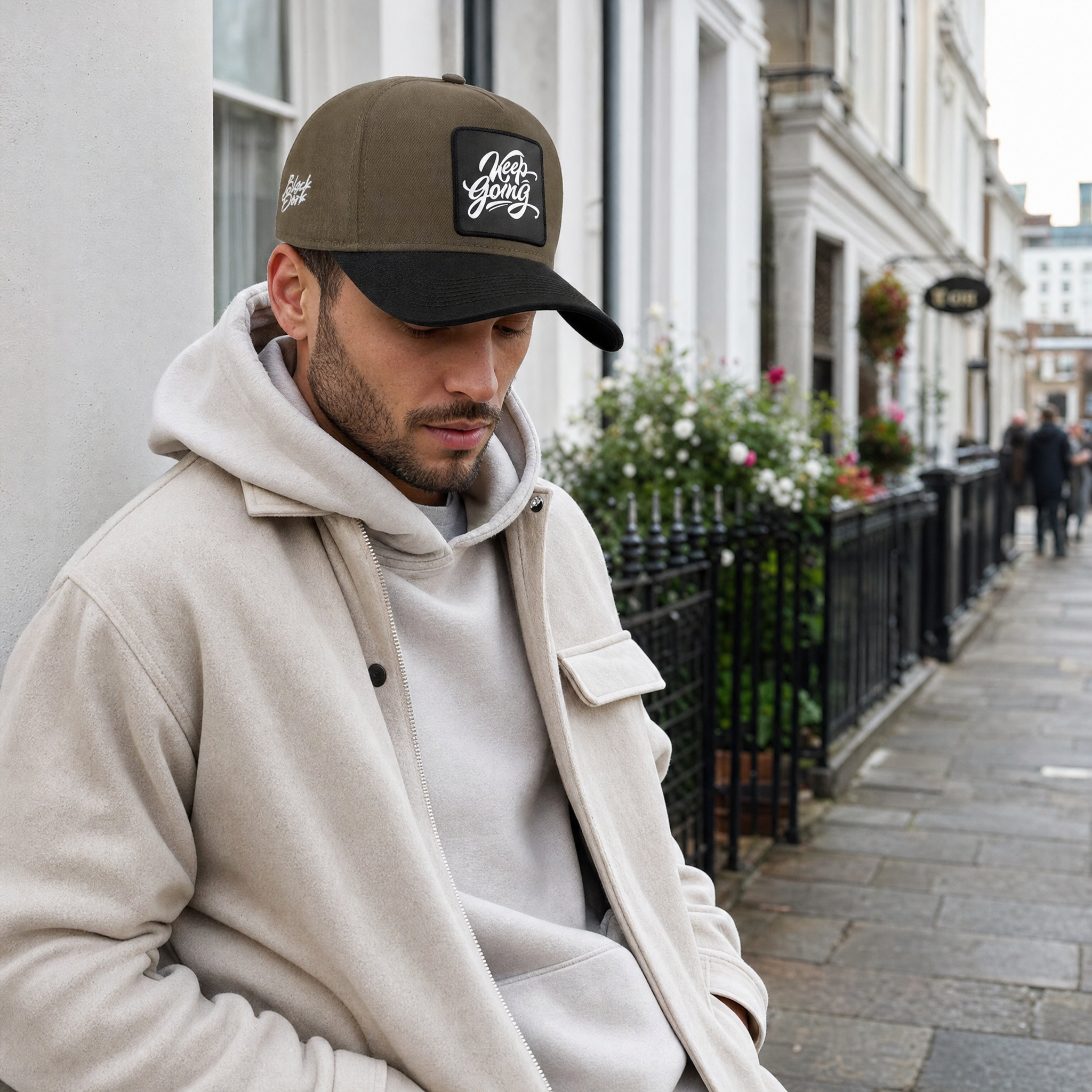 BlackBork Khaki & Black Baseball Cap | Customisable Patch