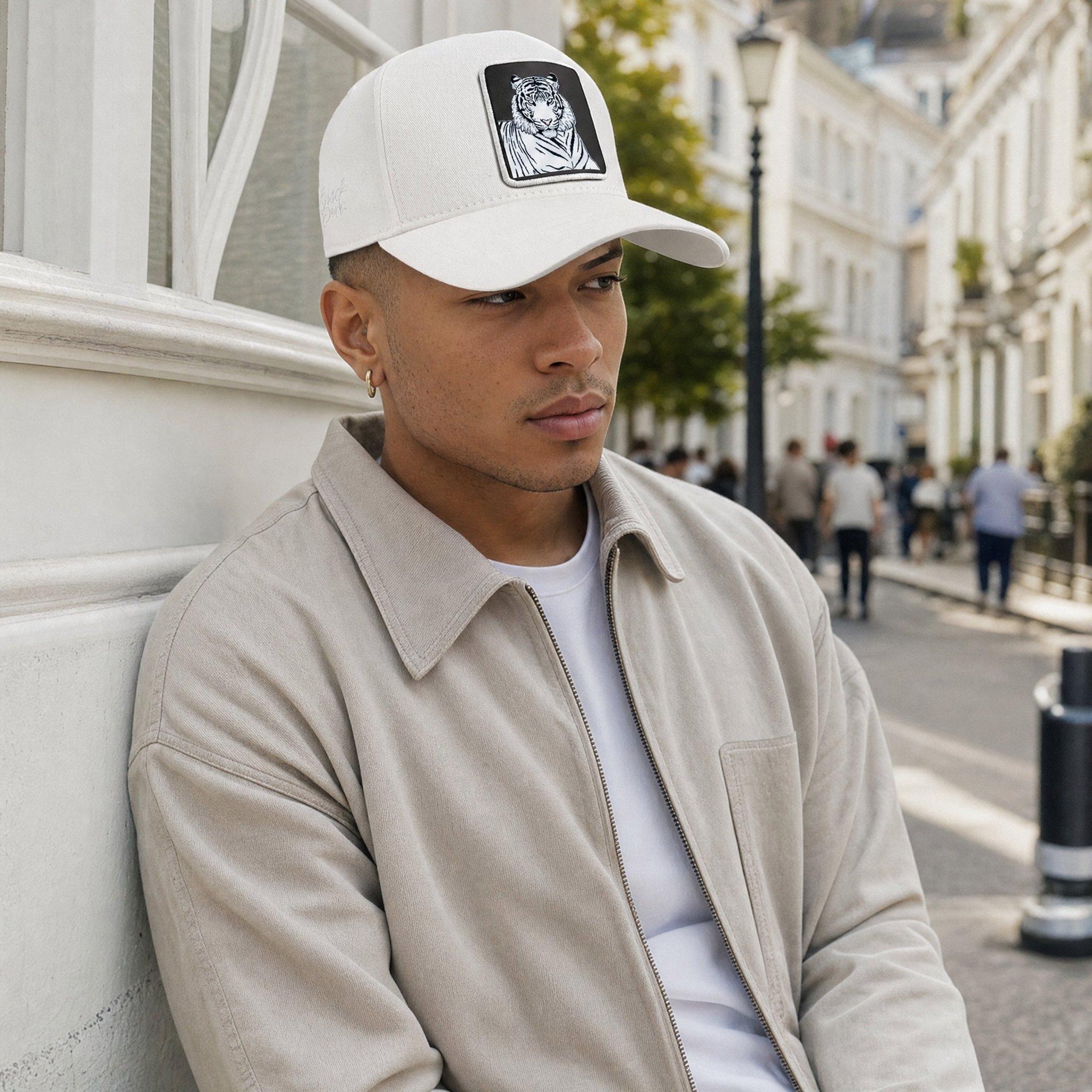 BlackBork White Baseball Cap | Customisable Patch