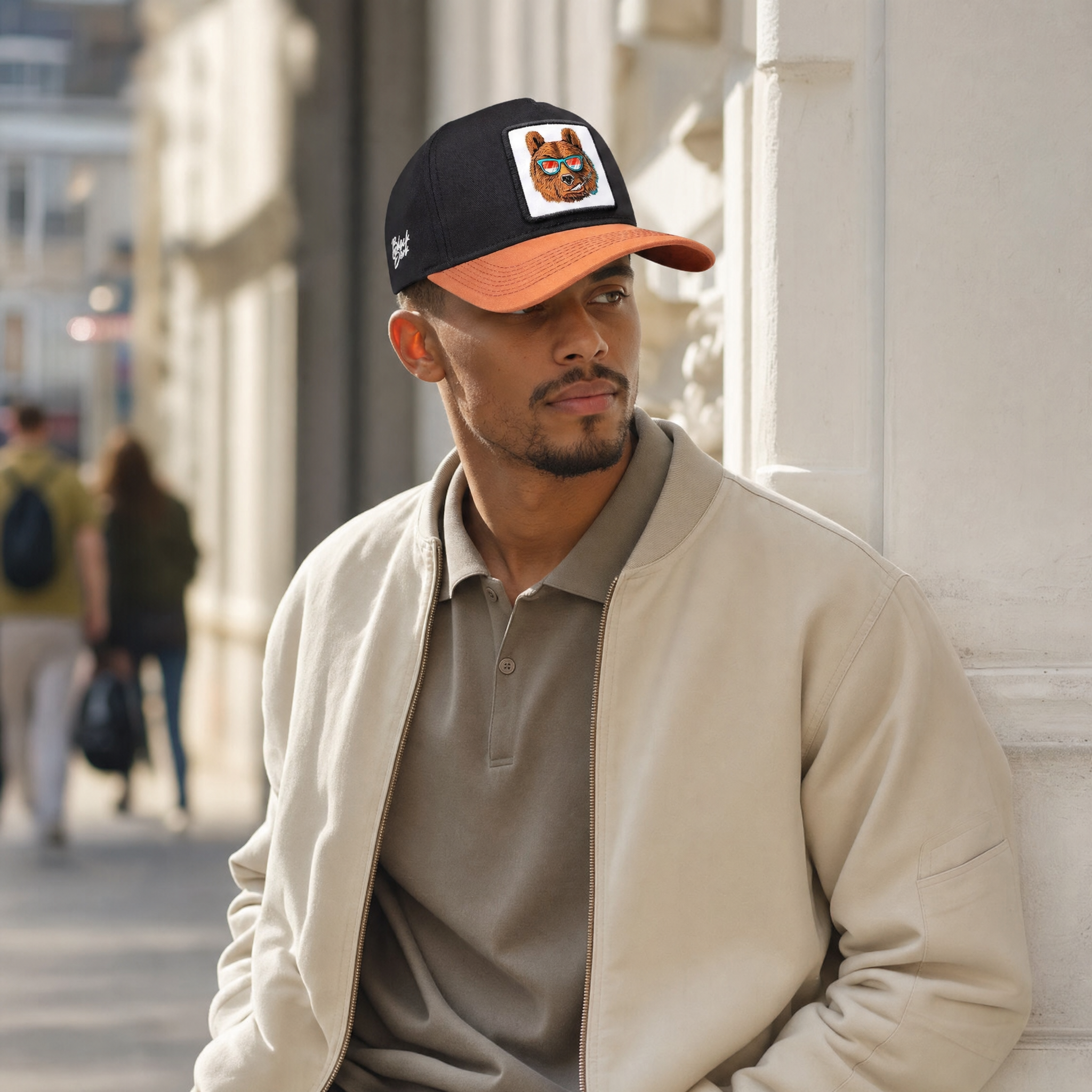 BlackBork Tile & Black Baseball Cap | Customisable Patch