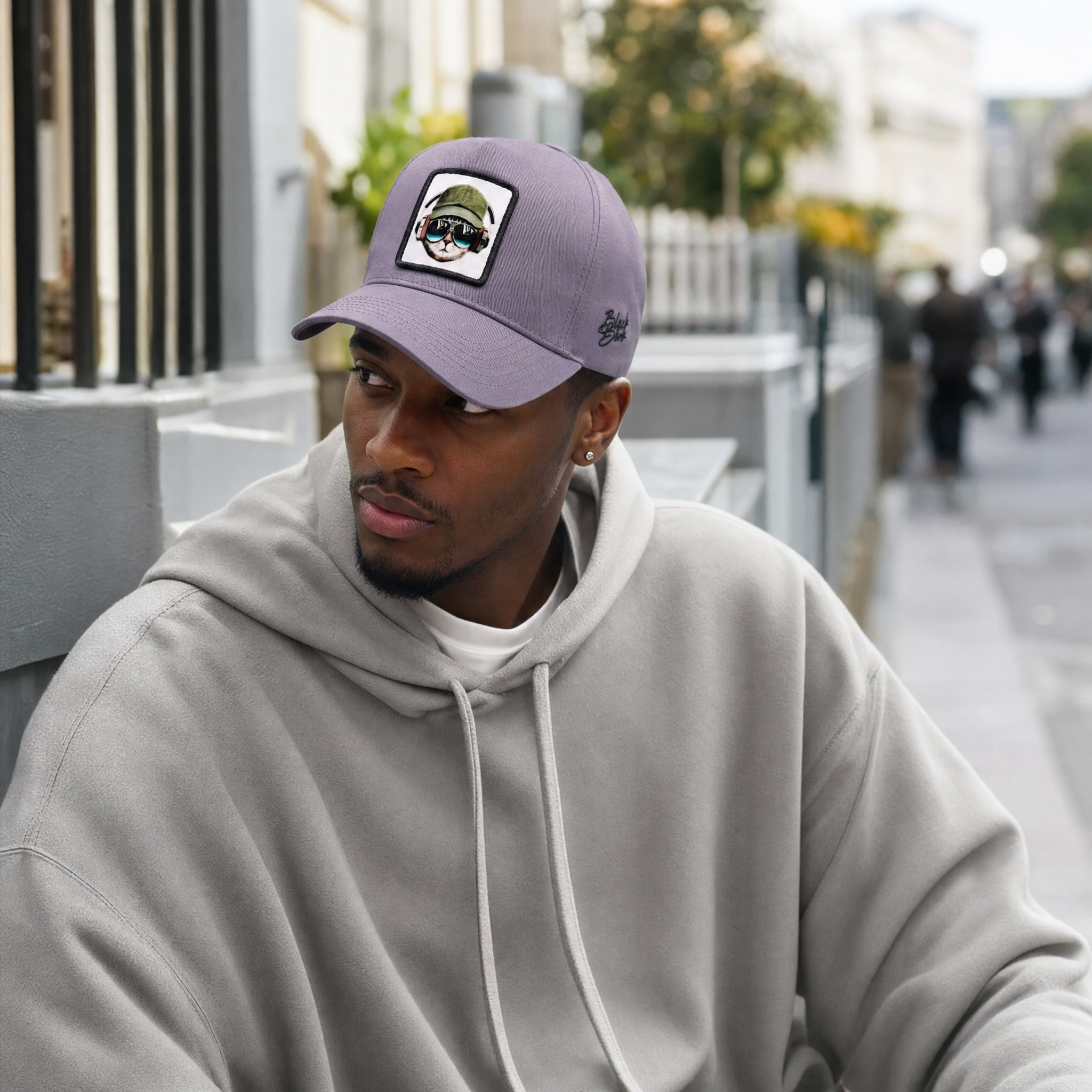 BlackBork Grey Baseball Cap | Customisable Patch
