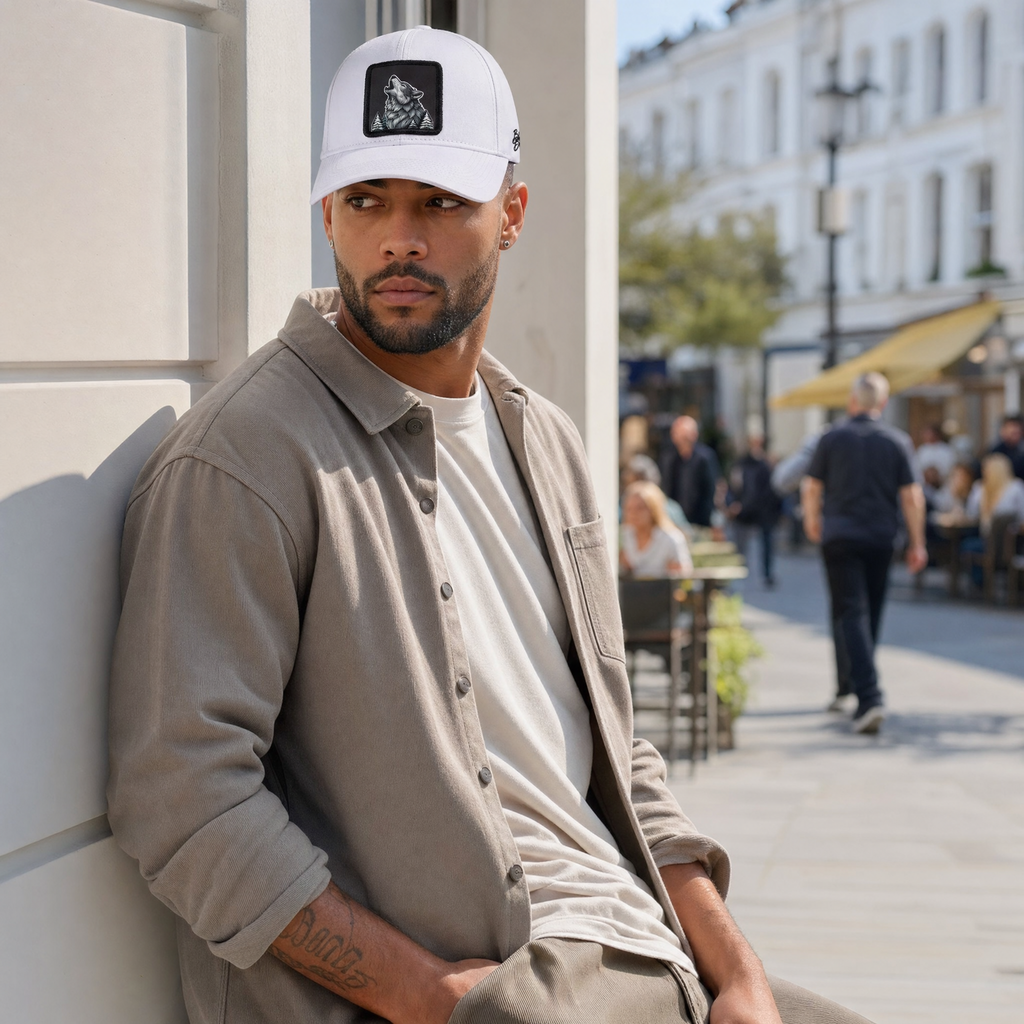 BlackBork Six White Baseball Cap | Customisable Patch