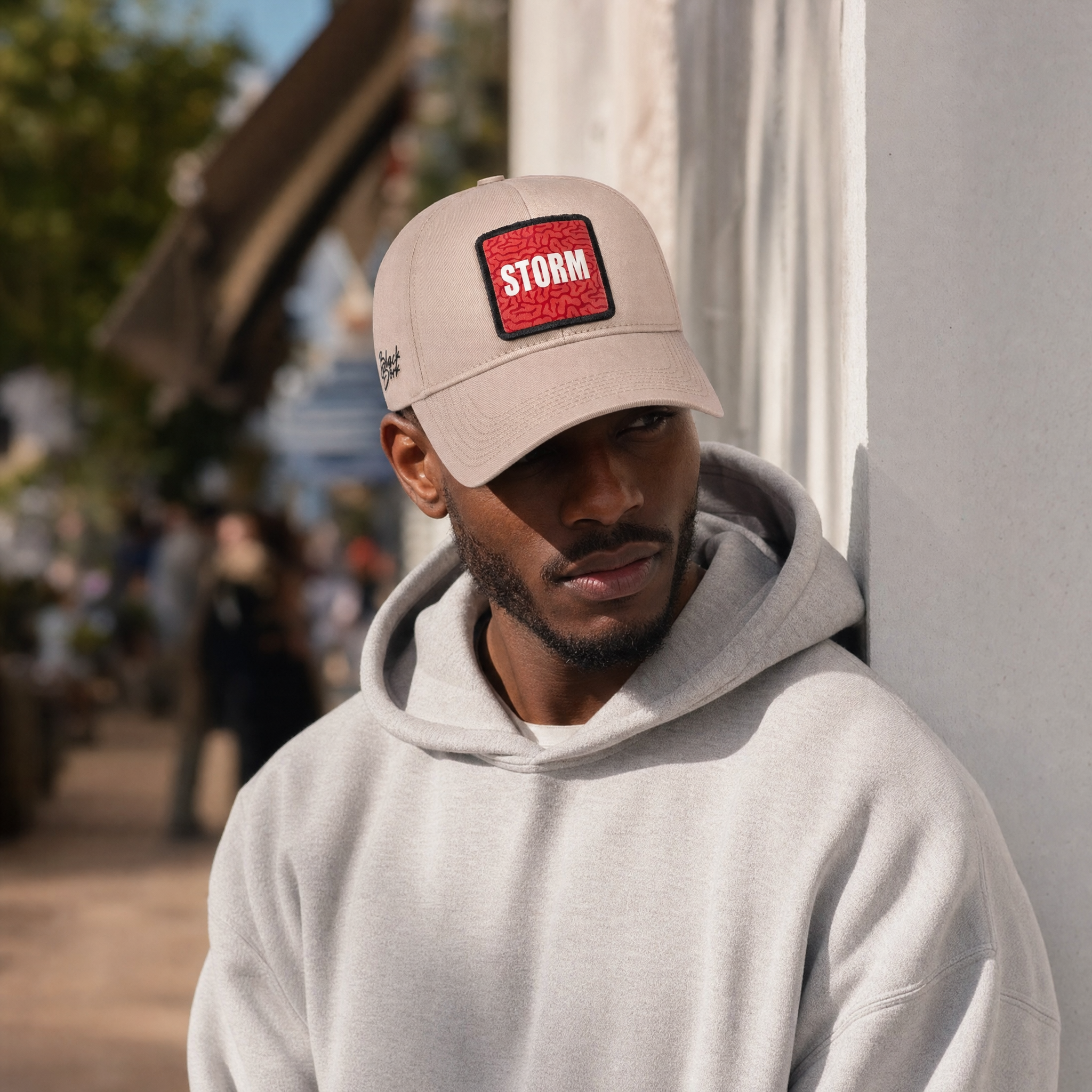 BlackBork Six Beige Baseball Cap | Customisable Patch