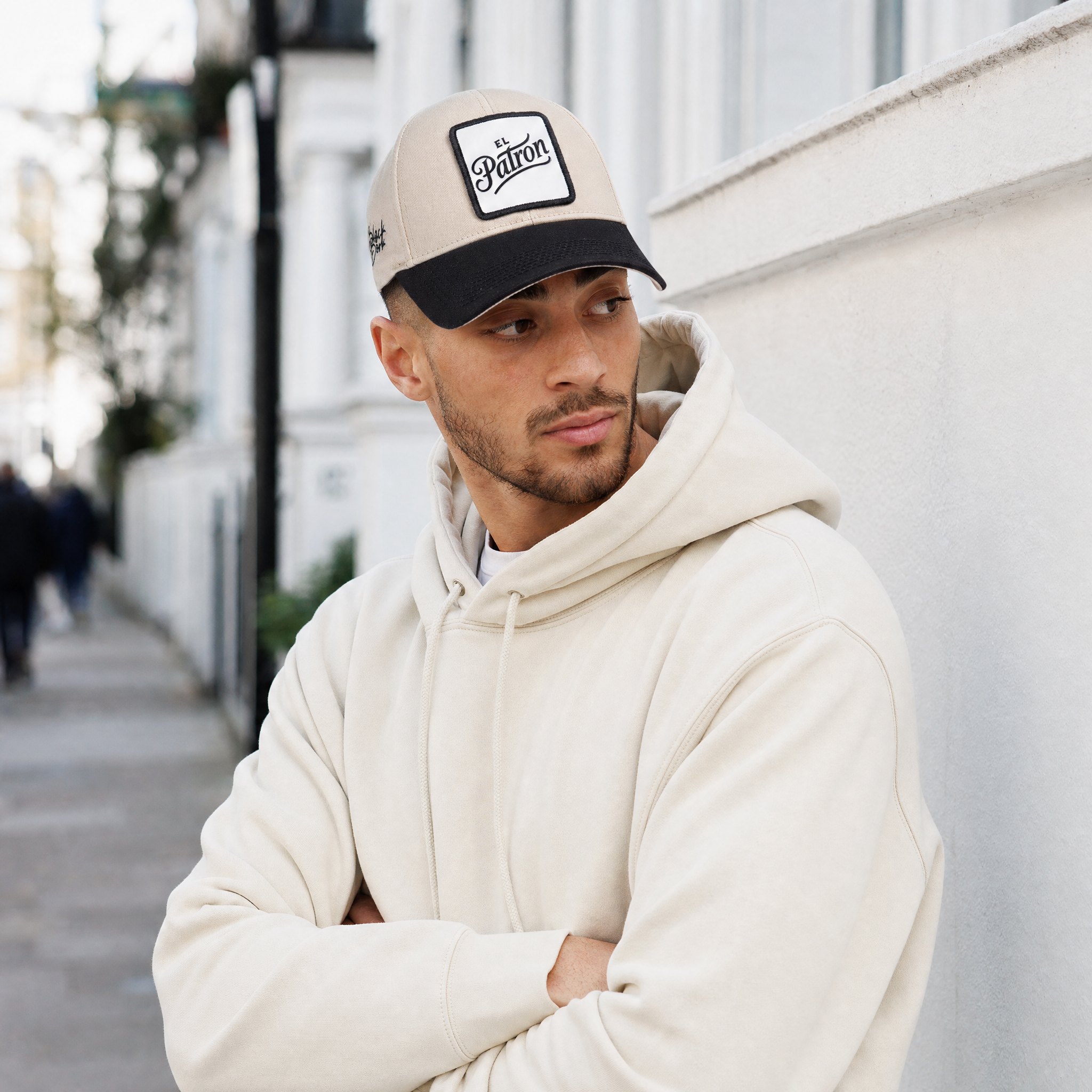 BlackBork Six Black & Beige Baseball Cap | Customisable Patch