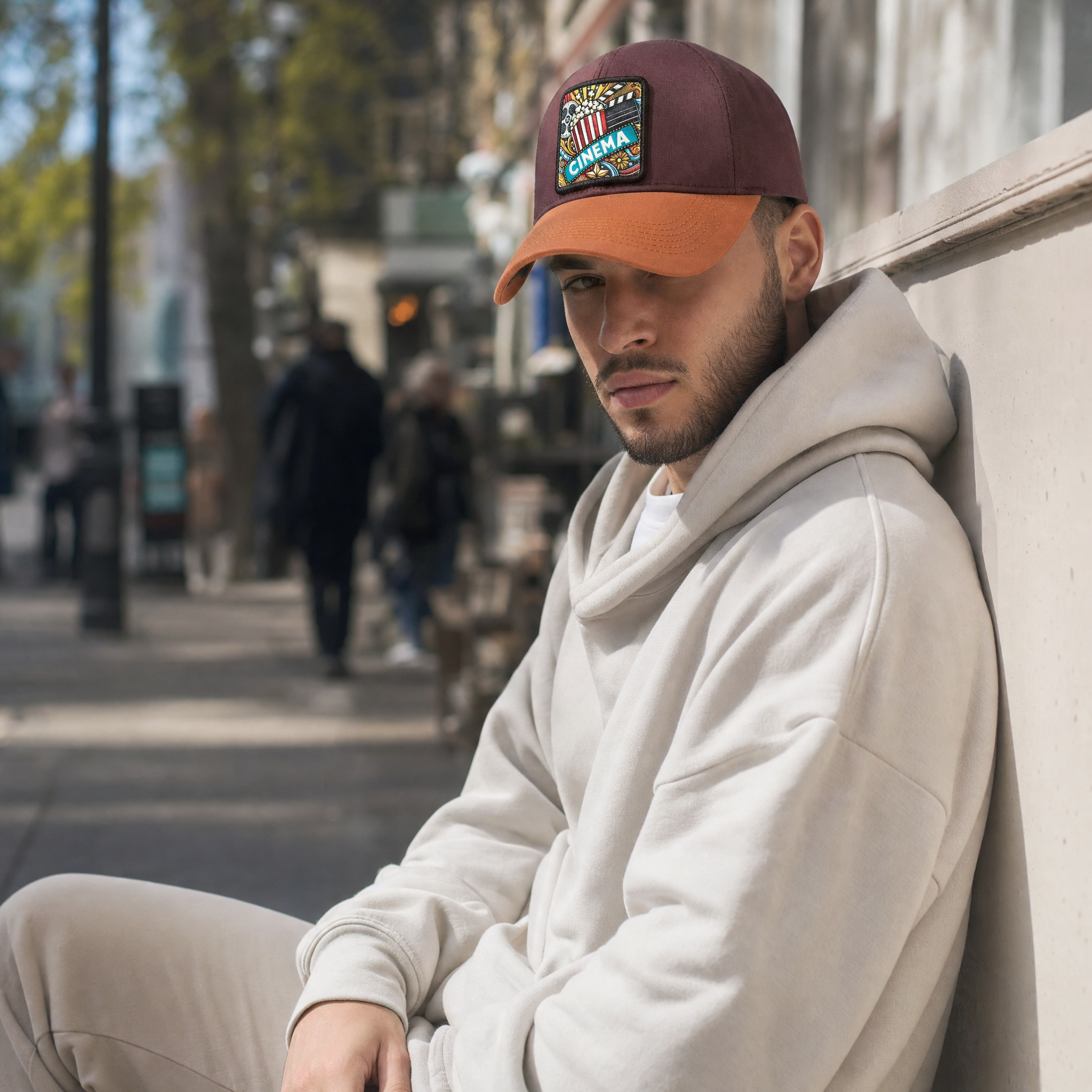 BlackBork Six Dark Orange & Brown Baseball Cap | Customisable Patch