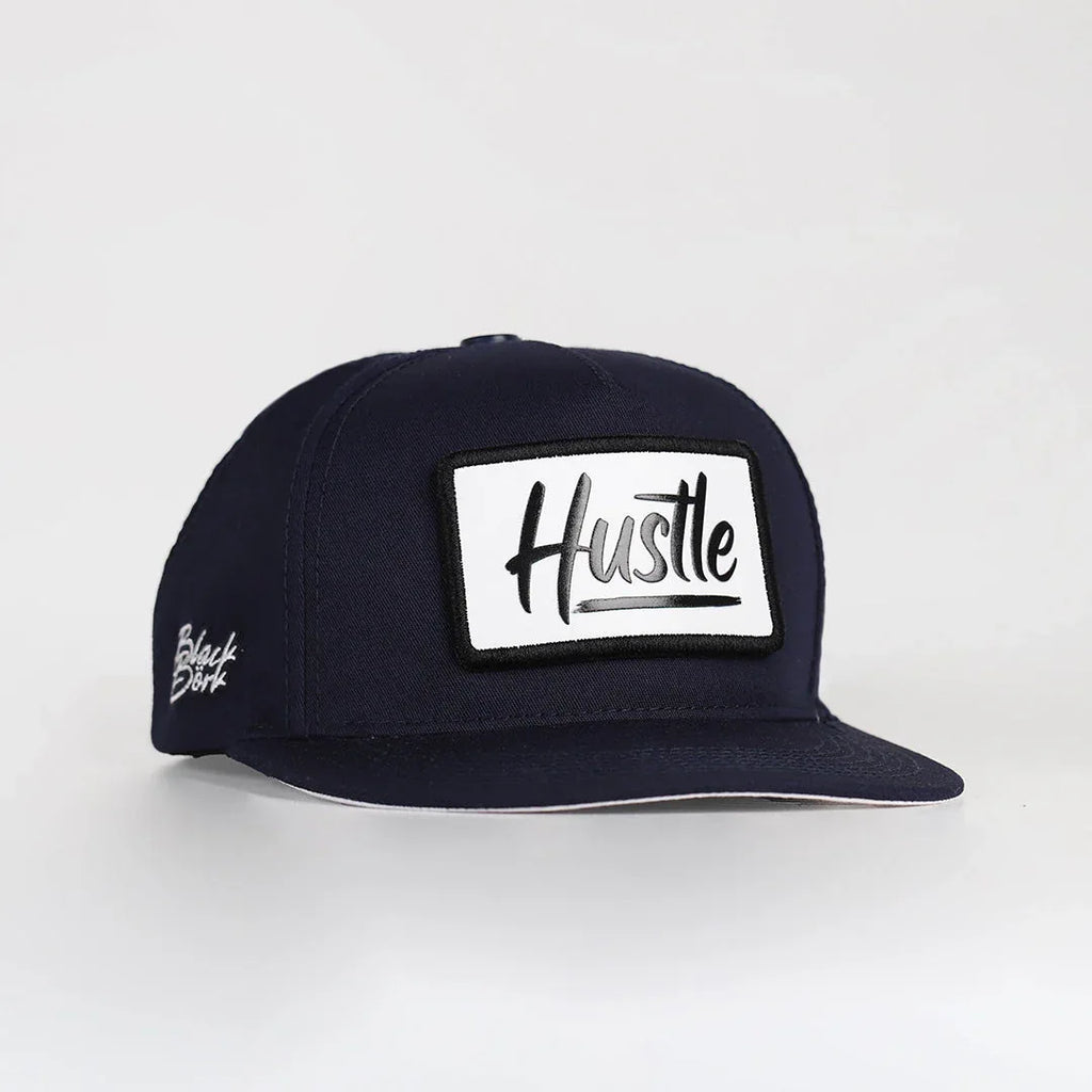 hustle-logolu-lacivert-hip-hop-sapka-3560 - BlackBork