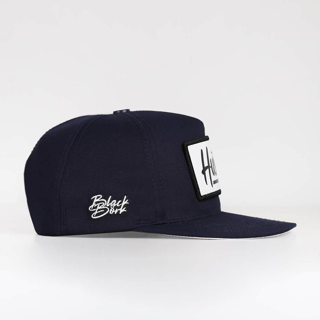 hustle-logolu-lacivert-hip-hop-sapka-3562 - BlackBork