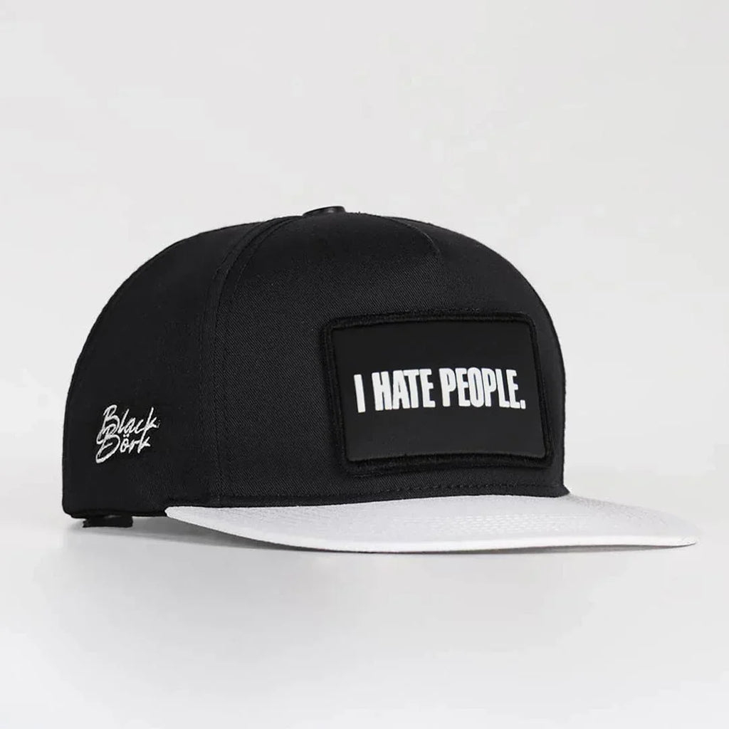 i-hate-people-logolu-beyaz-siyah-hip-hop-sapka-3669 - BlackBork