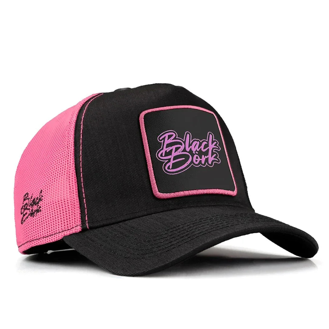 Black-Pink Cordura Fabric Cap with BlackBork - With 1SP Code Logo patch for wholesale and custom branding