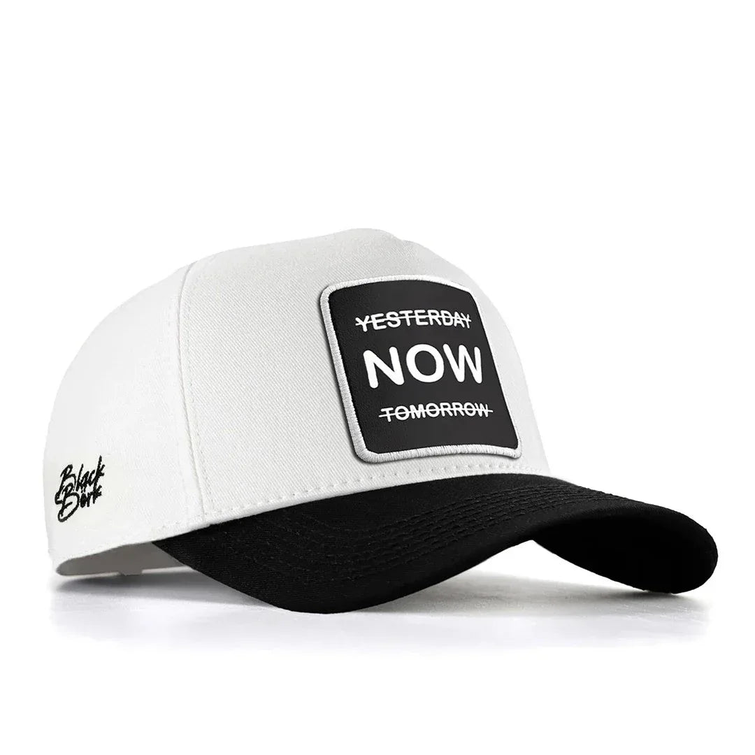 White-Black Peaked Cap baseball cap for wholesale and custom branding