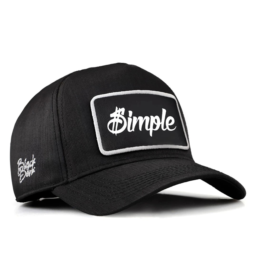 Black Cordura Fabric Baseball Cap with Simple - With 2 Code Logos patch for wholesale and custom branding