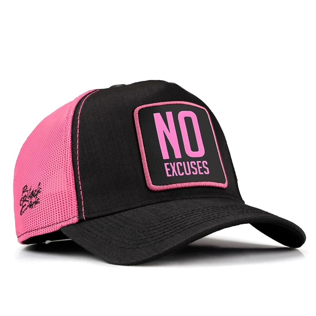 Black-Pink Cordura Fabric Cap with No Excuses - 1SP with Code Logo patch for wholesale and custom branding
